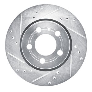 Audi TT Quattro Brake Rotor (1) - Rear Left - R1 Concepts - Drilled & Slotted - Silver - `00-`06 Audi TT Quattro Brake Rotor (1) - Rear Left - R1 Concepts - Drilled & Slotted - Silver - `00-`06